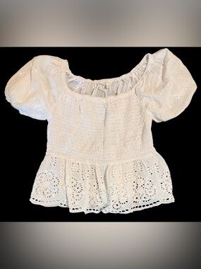 Adorable Adiva 1X cotton white top
